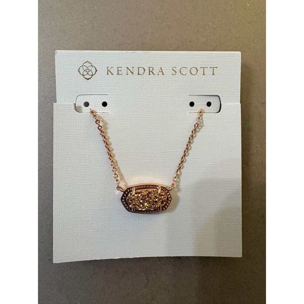 Kendra Scott Elisa Necklace Rose Gold Drusy